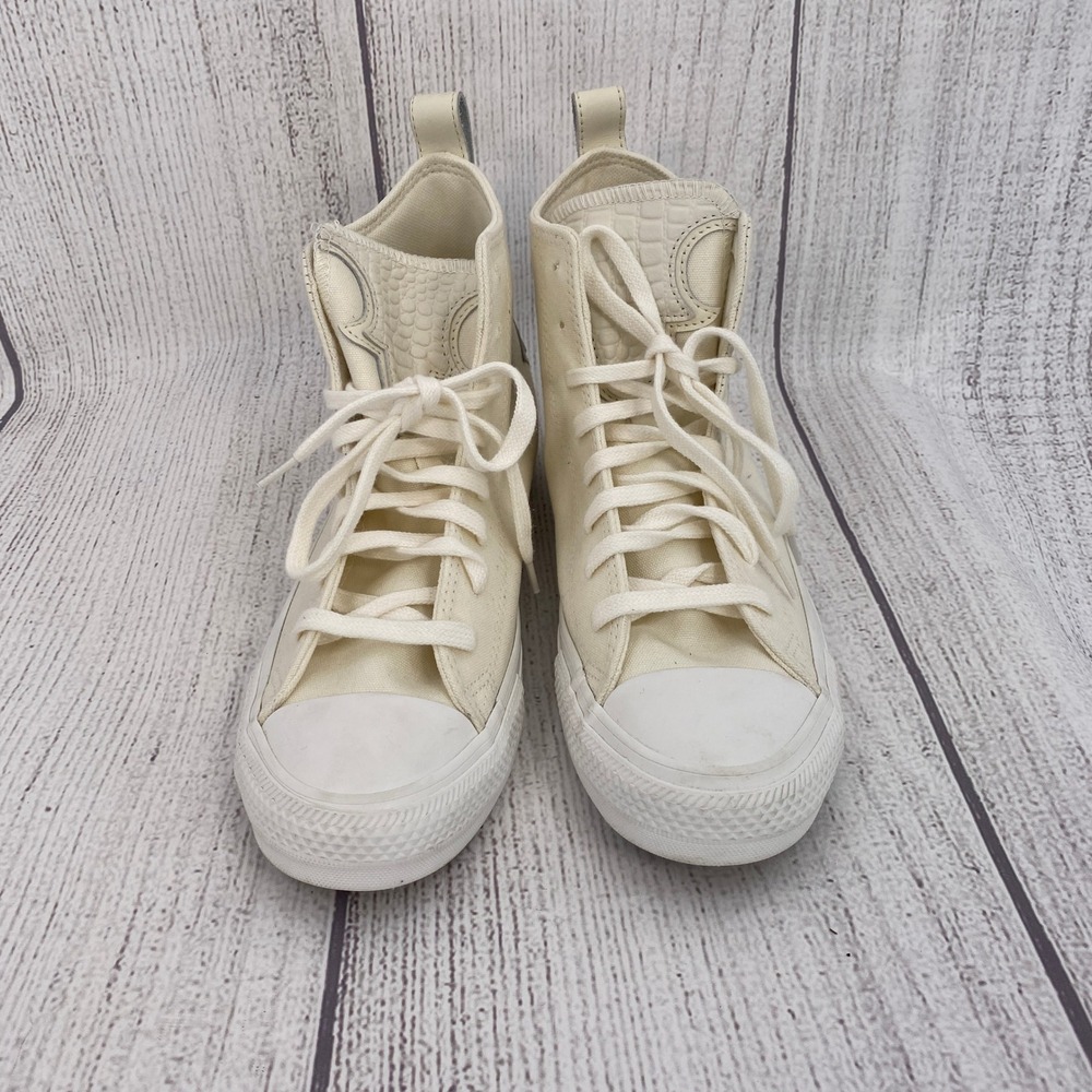 Converse Chuck Taylor All Star Unisex 7M/9W Egret White Heart Croc Western - Picture 6 of 15